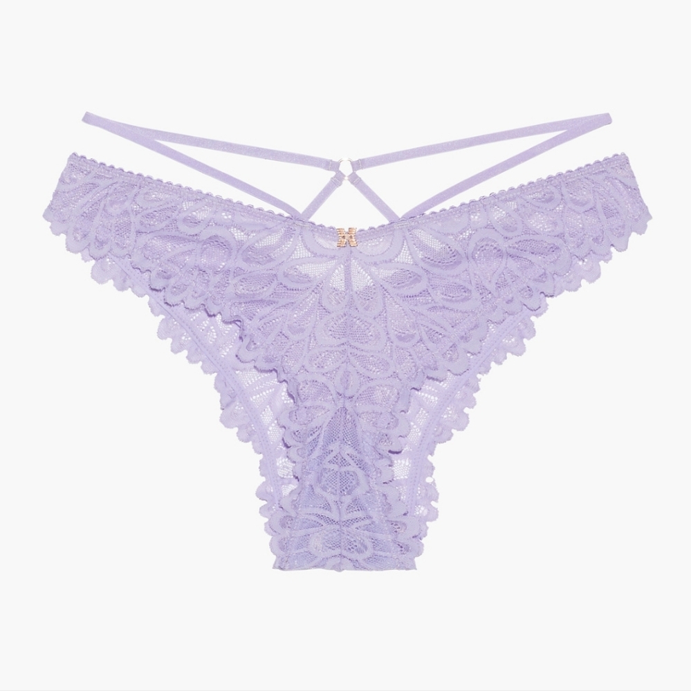 Savage x Fenty Strappy Lace Brazilian Panties- Purple Lavender- 3X